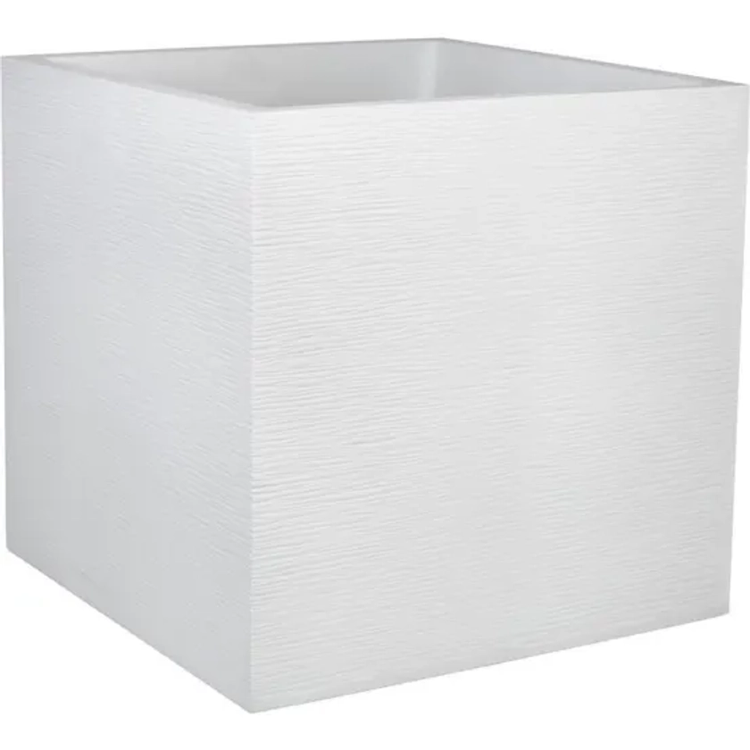 Bac carré Graphit plastique L49.5 H49.5 cm blanc - Jardiland