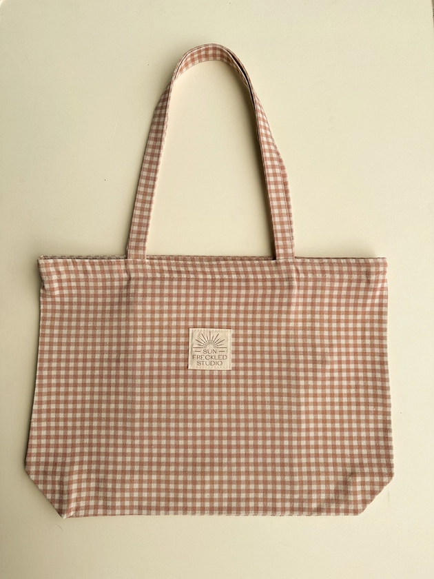 Chai Gingham Tote Bag