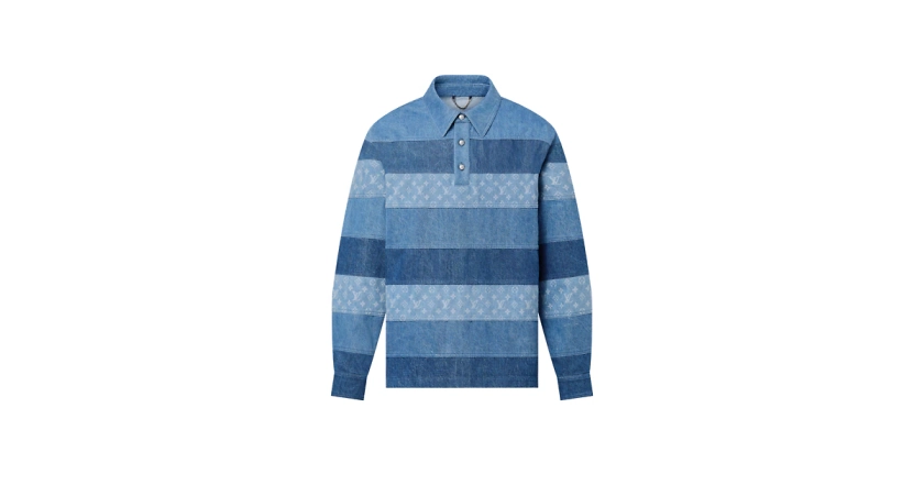 Les collections de Louis Vuitton : Polo manches longues patchwork en denim