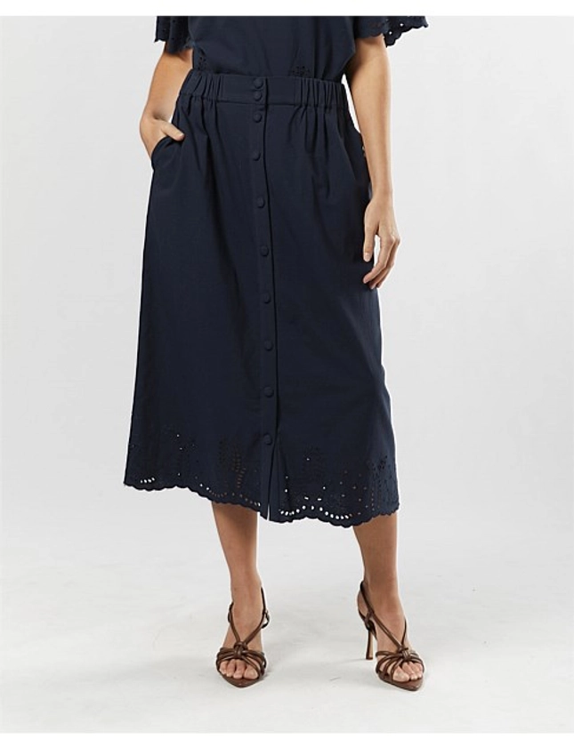 Yas Bira High Waist Midi Skirt