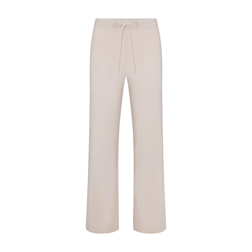 COTTON JERSEY STRAIGHT LEG PANT | STONE