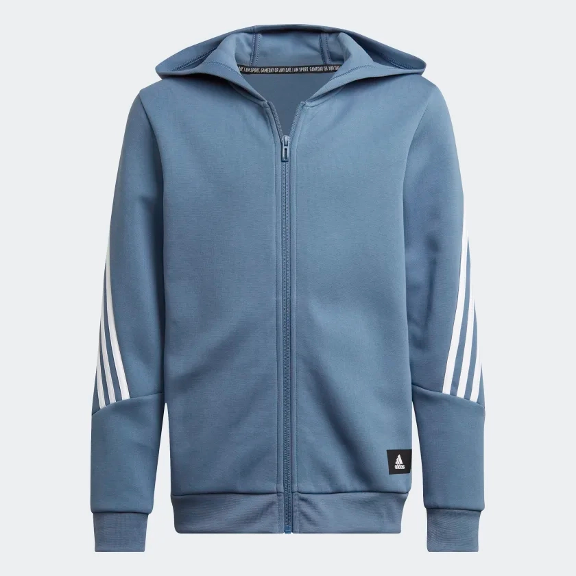 adidas Future Icons 3-Stripes Full-Zip Hoodie - Blue | adidas UK