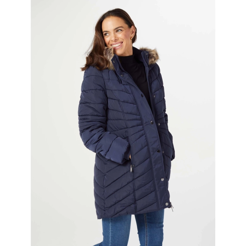 Centigrade Faux Down Coat with Removable Hood - QVC UK