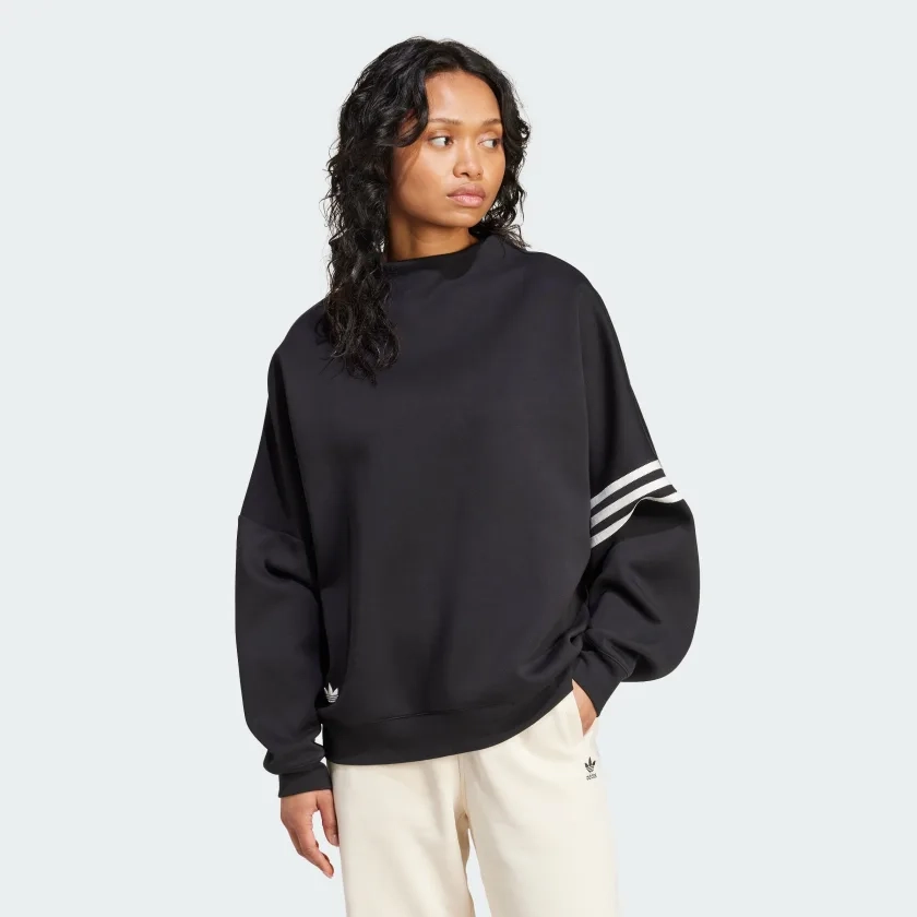 adidas Neuclassics Oversized Mock Neck Sweatshirt - Black | Free Shipping with adiClub | adidas US