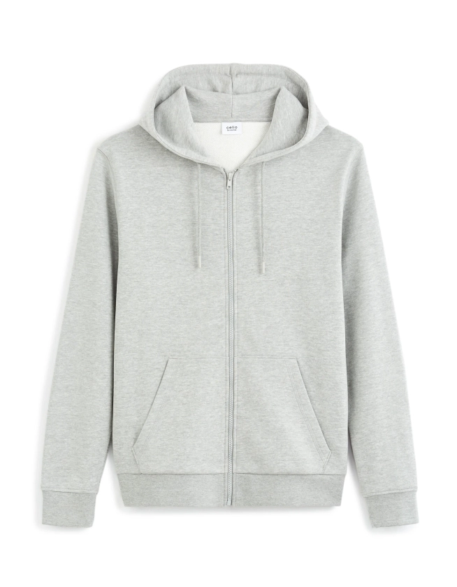 Sweat zippée à capuche - gris