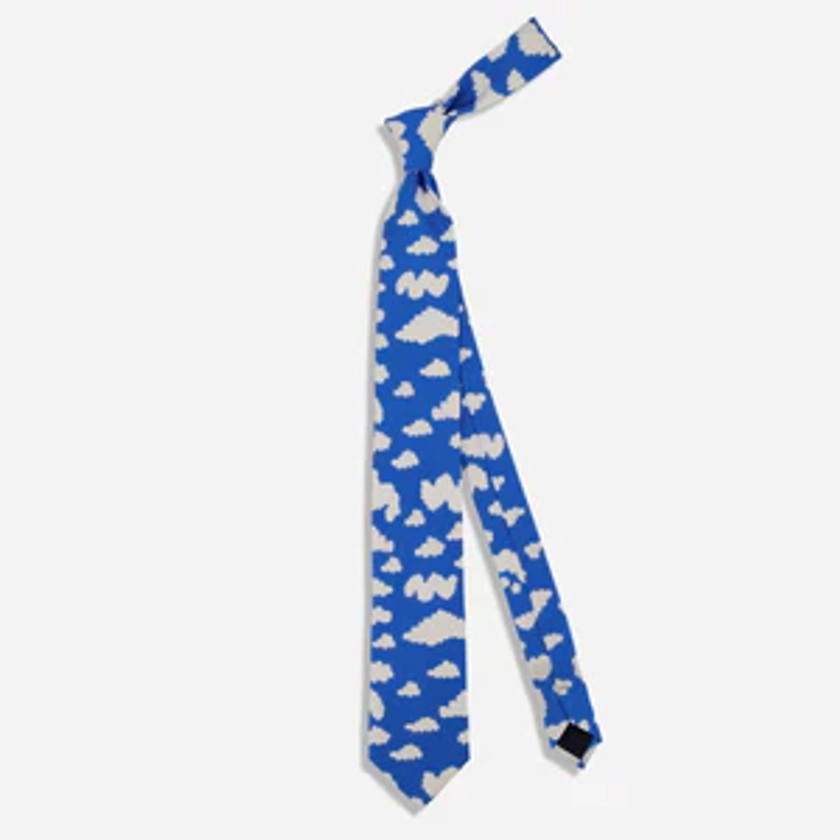 Will Bryant X Tie Bar Head In The Clouds Blue Tie | Silk Ties | Tie Bar