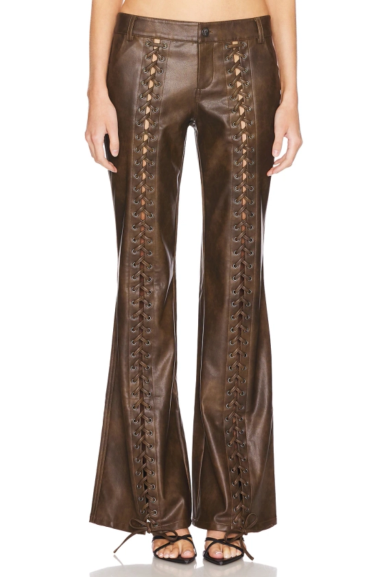 LOBA Arcotis Lace Up Pants in Brown | REVOLVE