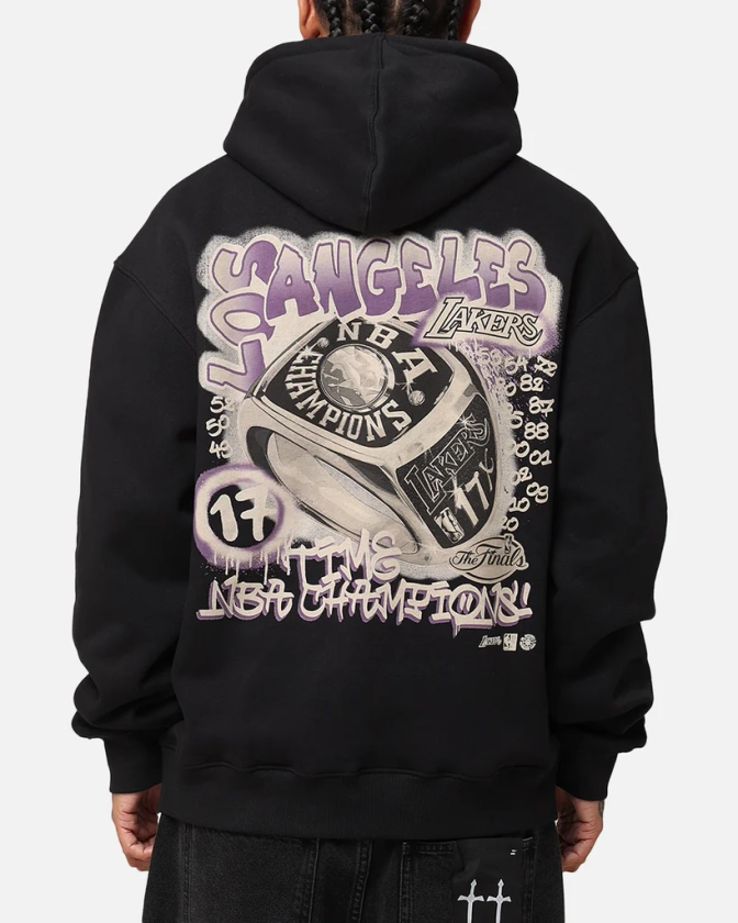 Mitchell & Ness Los Angeles Lakers Champs Graffiti Hoodie Faded Black