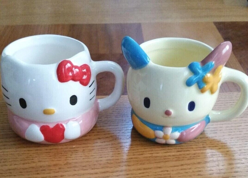 Pre-owned Sanrio Mug Cup Set of 2 Hello Kitty Usahana Kawaii NO BOX Japan