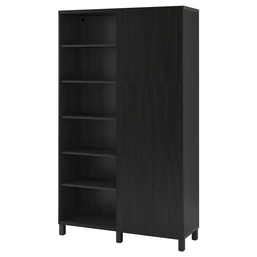 BESTÅ combinaison rangement portes, brun noir/Lappviken/Stubbarp brun noir, 120x42x202 cm - IKEA Belgique