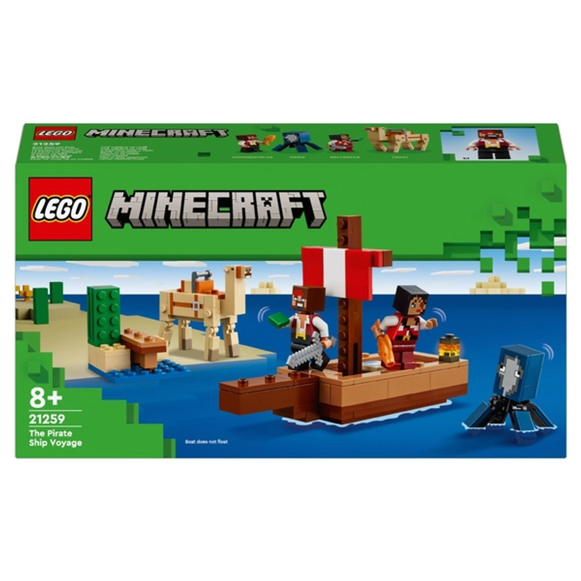 LEGO Minecraft 21259 The Pirate Ship Voyage Set | Smyths Toys UK