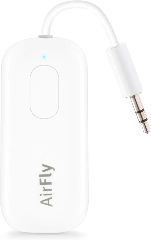 Twelve South AirFly Pro | Wireless transmitter/ receiver with audio sharing for up to 2 AirPods /wireless headphones to any audio jack for airplane, car, gym or home use