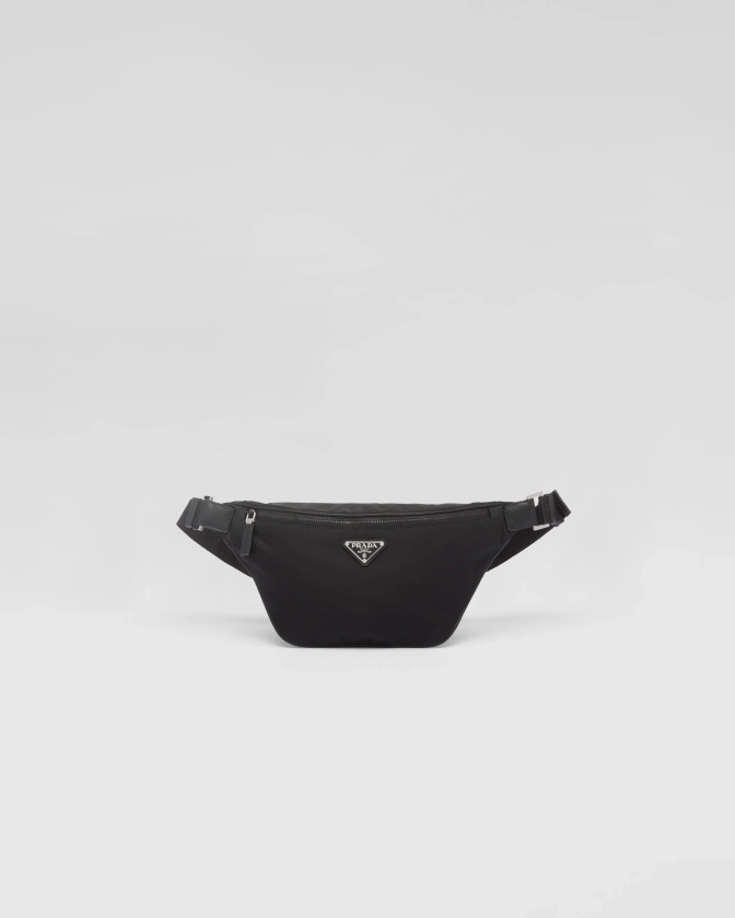Black Re-nylon And Saffiano Leather Belt Bag | PRADA
