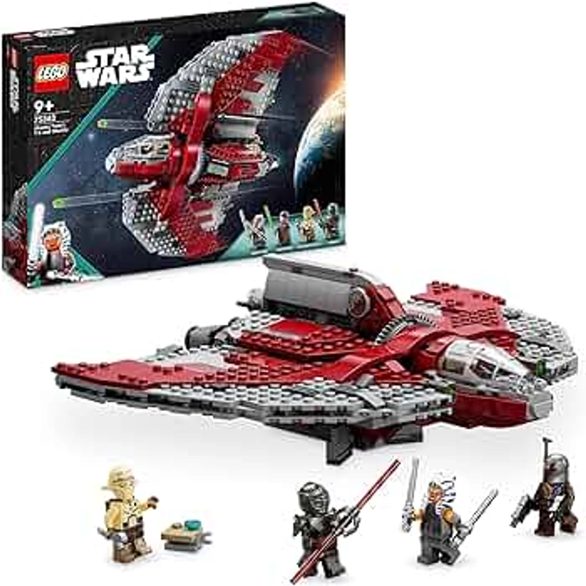 LEGO Star Wars Ahsoka Tano's T-6 Jedi Shuttle Set, Buildable Toy Starship for 9 Plus Year Old Boys & Girls, with 4 Minifigures incl. Sabine Wren and Marrok with Lightsabers, Ahsoka Series Gift 75362