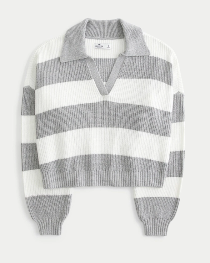 Women's Easy Stitchy Polo Sweater | Women's Tops | HollisterCo.com