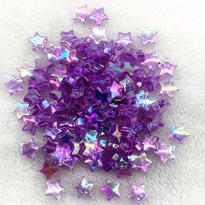 50pcs/Bag AB Color Star Shape Transparent Acrylic Beads For Jewelry Making DIY Handmade Special Fashion Bracelet Necklace Craft Supplies