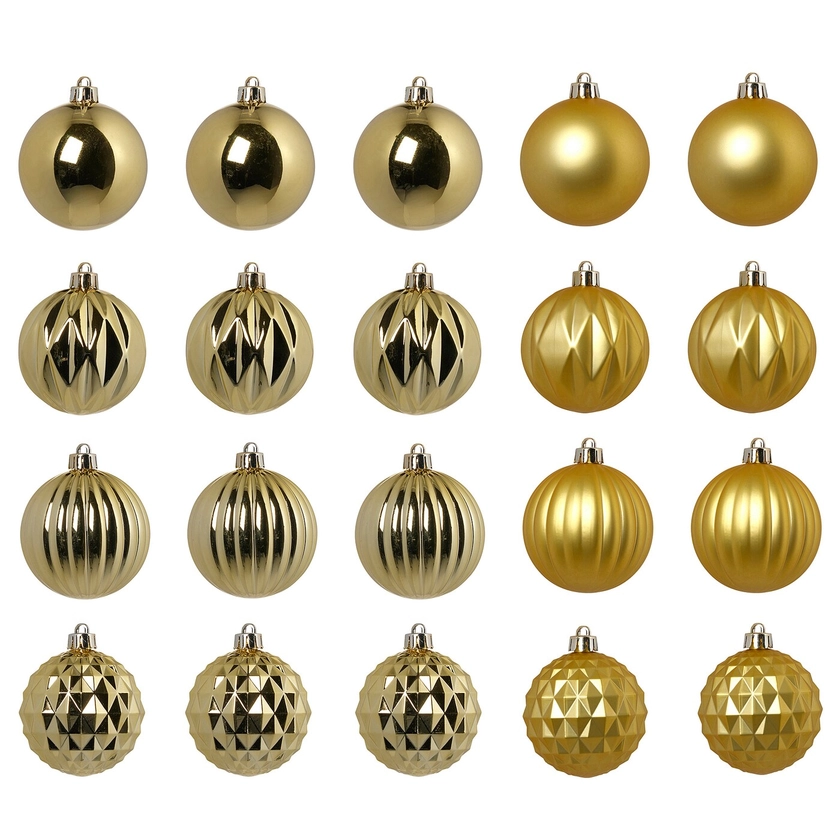 VINTERFINT Tree ornament in bag, set of 20 - bauble gold-colour 7 cm