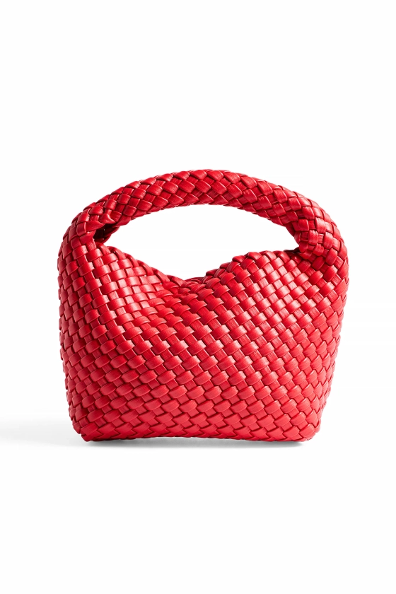 Small Woven Handbag Red
