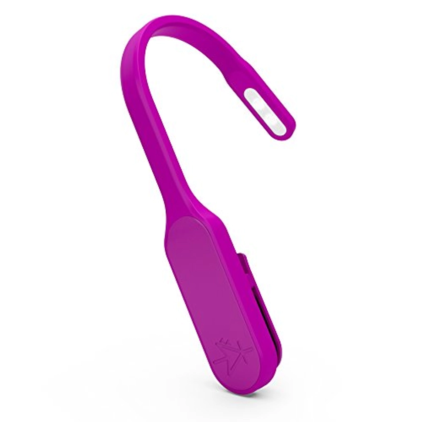 The Original Mighty Bright Recharge Clip On Rechargeable Book Light Reading Light, Warm Eye Care LEDs, Flexible, Durable, Dimmable, Perfect for Kids, Bookworms, Reading in Bed, Lasts 60 Hours (Purple)