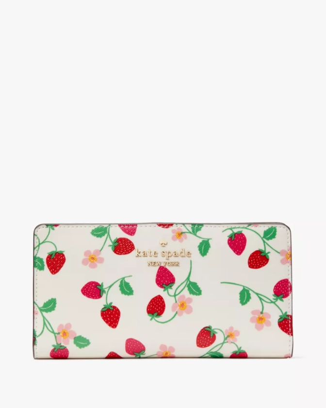 Madison Strawberry Vine Large Slim Bifold Wallet