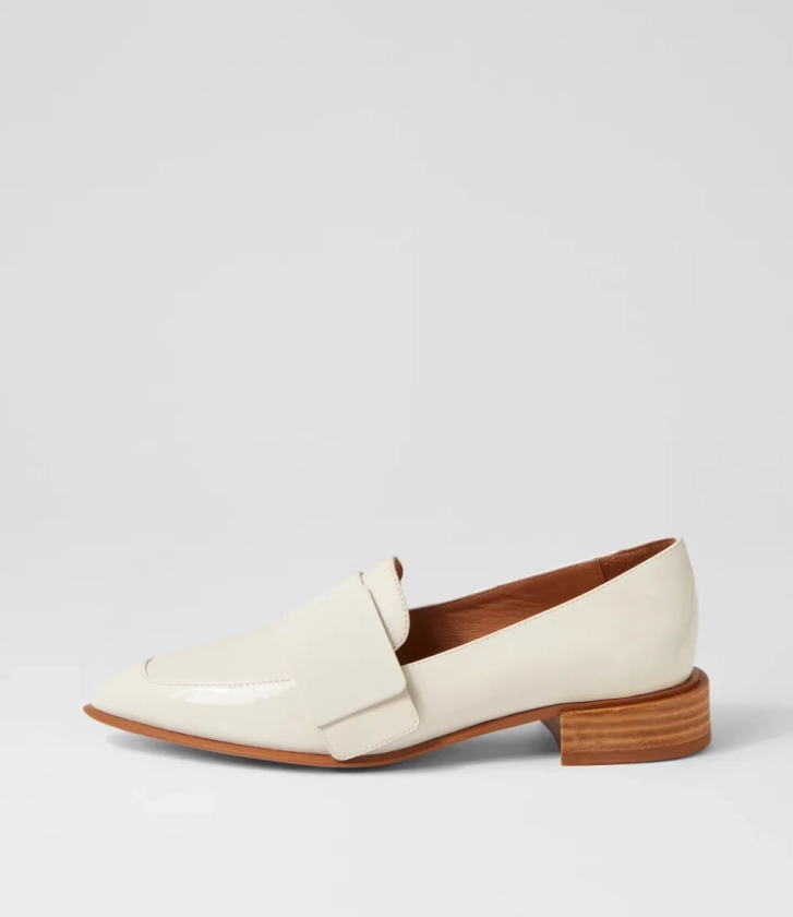 Easey Ivory Patent Leather Loafers