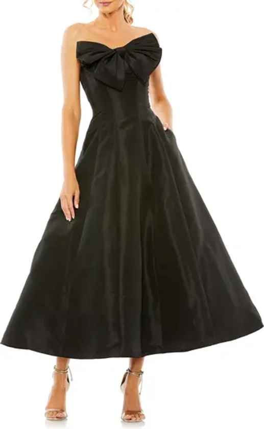 Mac Duggal Bow Front Strapless Taffeta A-Line Gown | Nordstrom