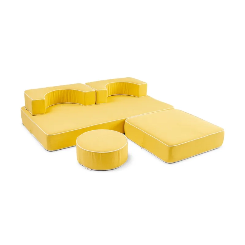 Canapé de jardin modulable Modular pillow stack BUSINESS & PLEASURE - jaune | Made In Design