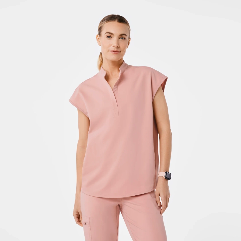 Women's Rafaela Oversized Scrub Top™ - Pink Sand · FIGS