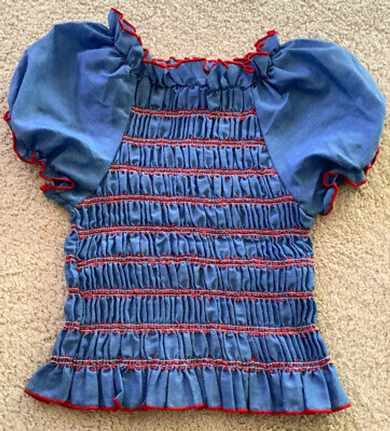 Vintage Mothercare 1970’s Girls Cotton Mix Gypsy Smocked Top Age 8 | eBay