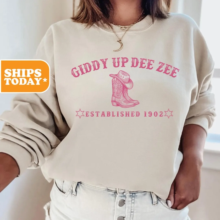 Delta Zeta Sorority Sweatshirt Dee Zee Crewneck Sweatshirt Greek Letters Sorority Gifts Oversized Hoodie Sorority _ Howdy _ - Etsy