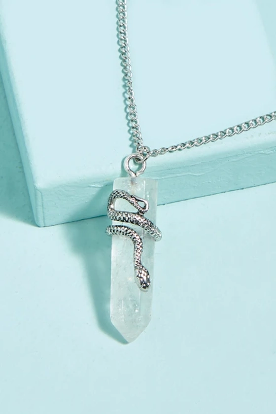 Snake Clear Quartz Necklace