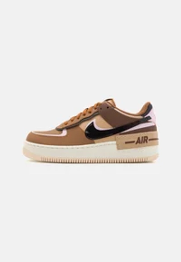 AF1 SHADOW - Baskets basses - light british tan/black/pink foam/hemp/cacao wow/metallic silver