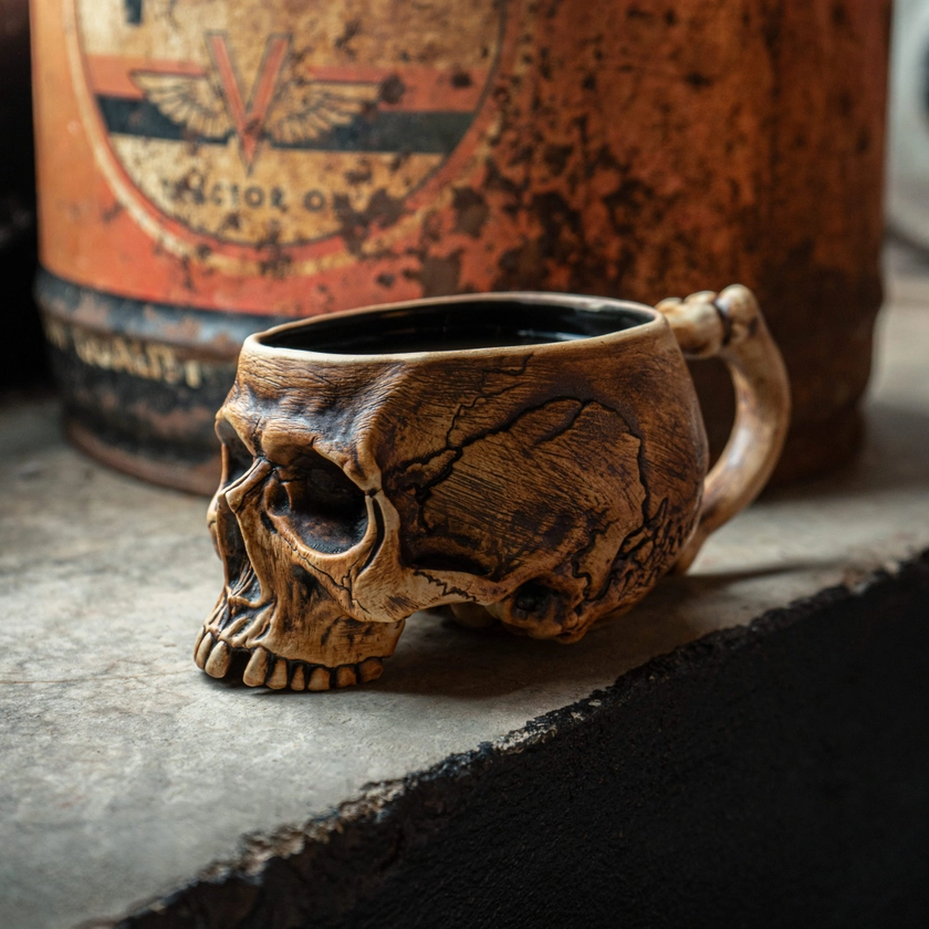 Handcrafted Ceramics Memento Mori Skull Cup