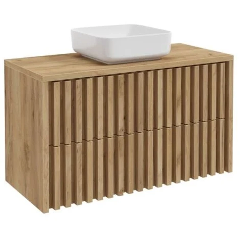 Swiss Aqua Technologies Meuble de salle de bain sous comptoir SAT Delano 100x56x46 cm chêne mat (DELANO100ZDDE)