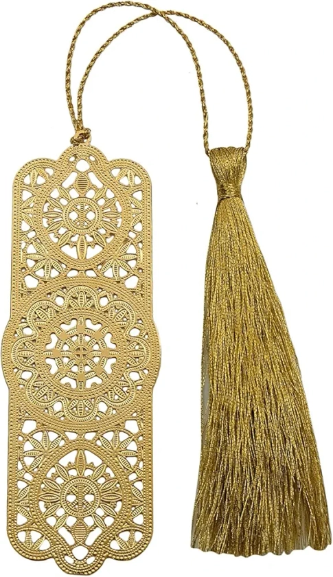 SkyWalker Metal Bookmark with Tassel (Golden) : Amazon.in: Office Products