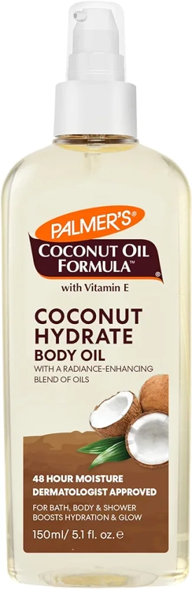 Palmer's Coconut Oil Formula Body Oil, Body Moisturizer with Green Coffee Extract, Bath Oil for Dry Skin, 5.1 Ounces (Spray Cap)