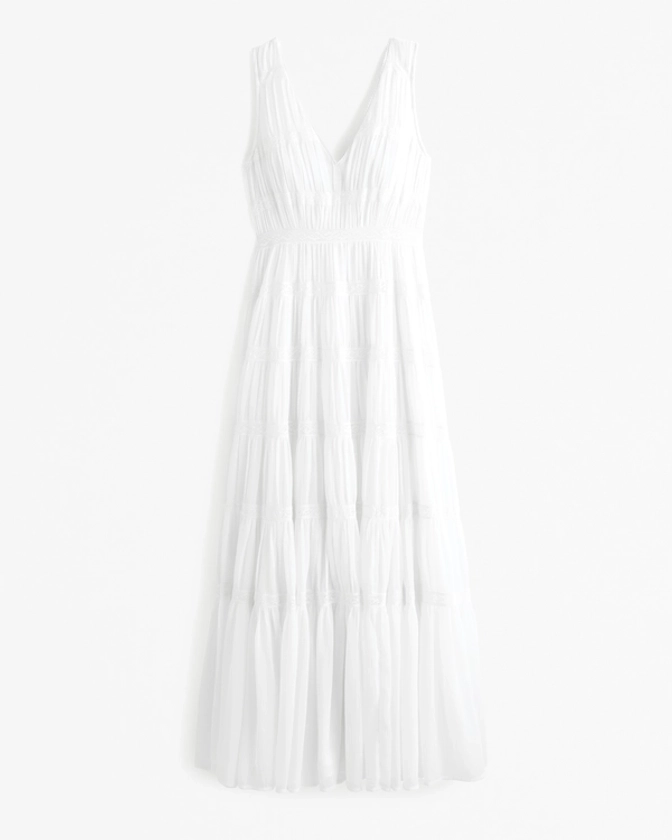 Women's Plunge Lace Tiered Maxi Dress | Women's Dresses & Jumpsuits | Abercrombie.com