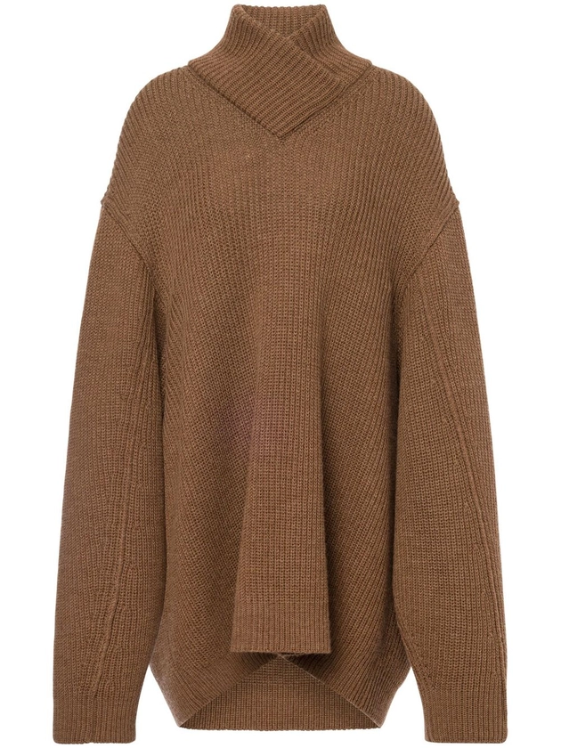 Philosophy Di Lorenzo Serafini high-neck drop-shoulder Jumper | Brown | FARFETCH BE