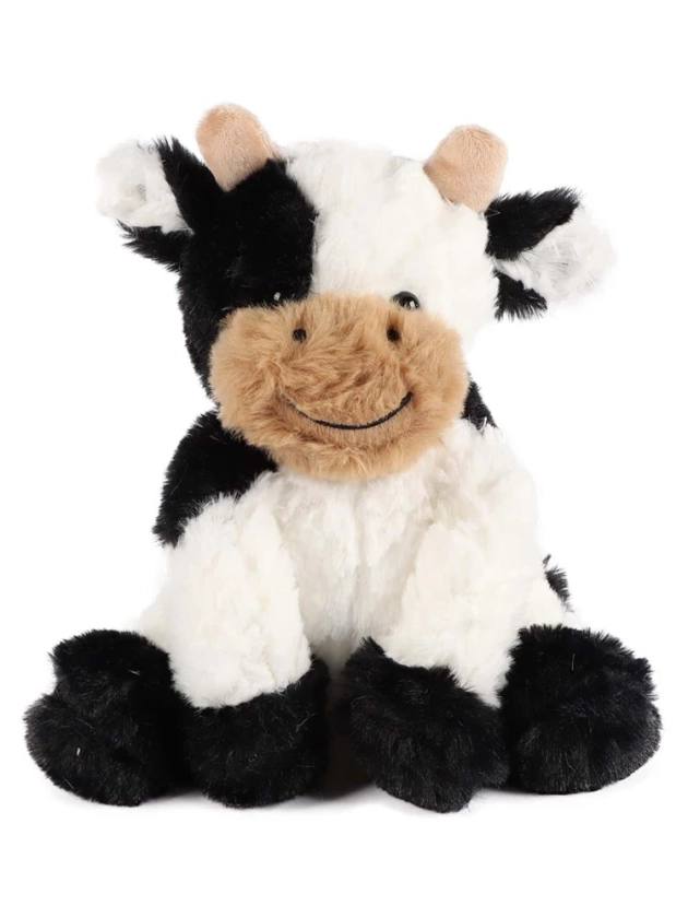 Molutian 20cm/7.87in Cute Sitting Cow Stuffed Animals Soft Cuddly Cow Plush Stuffed Animal Birthday Gifts For Boys And Girls Plush Animal Decorations Halloween Decoration