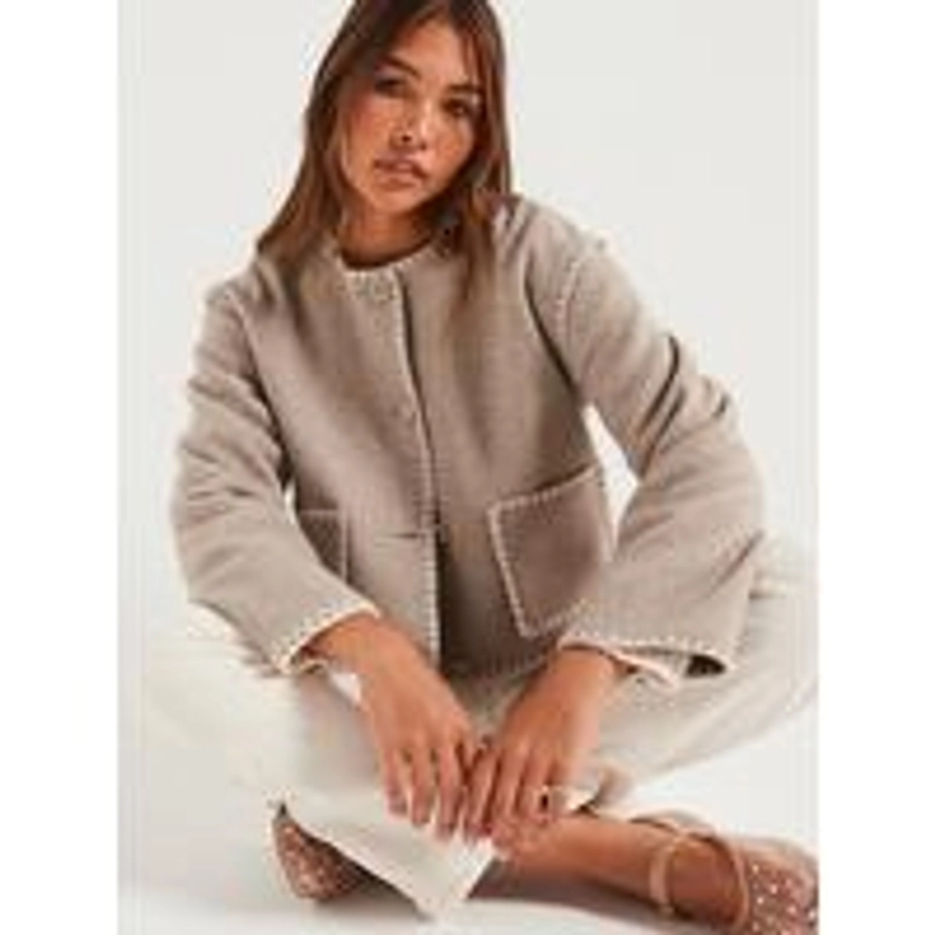 Only Scallop Edge Jacket - Simply Taupe