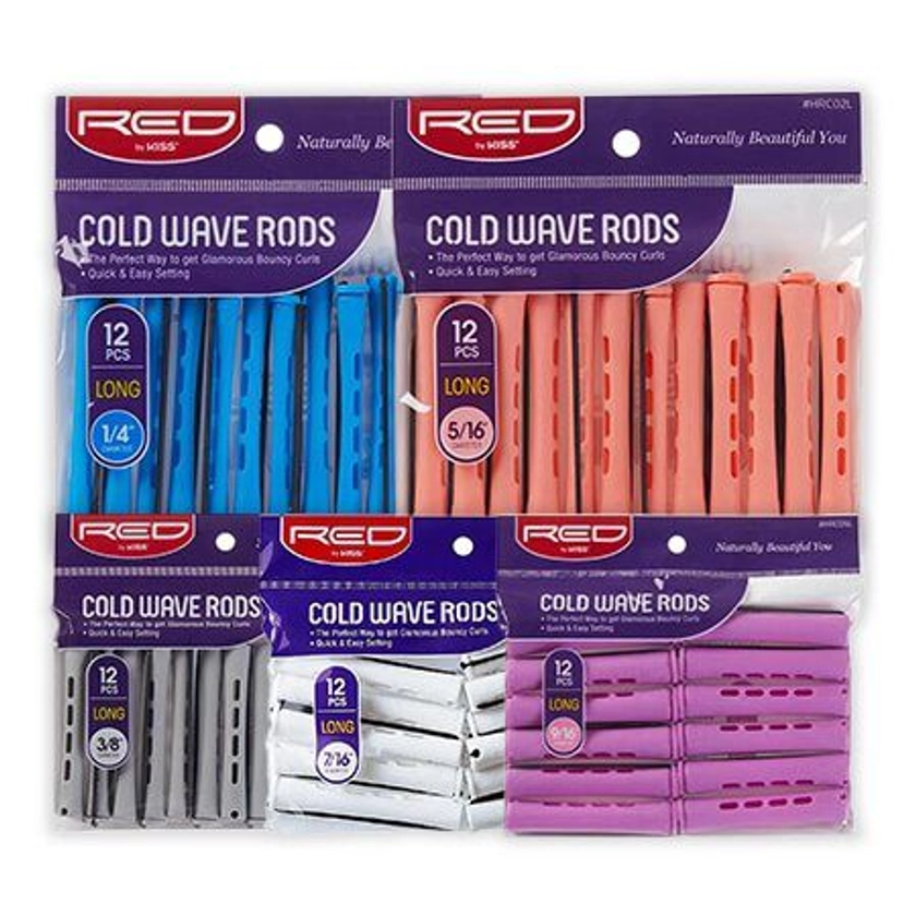 Red By kiss Cold Wave Rods  Long 1/4" 12pc 