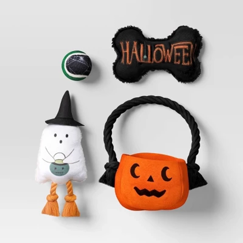 Halloween Trick or Treat Pail Bundle Plush Dog Toy Set - 4pc - Hyde & EEK! Boutique™