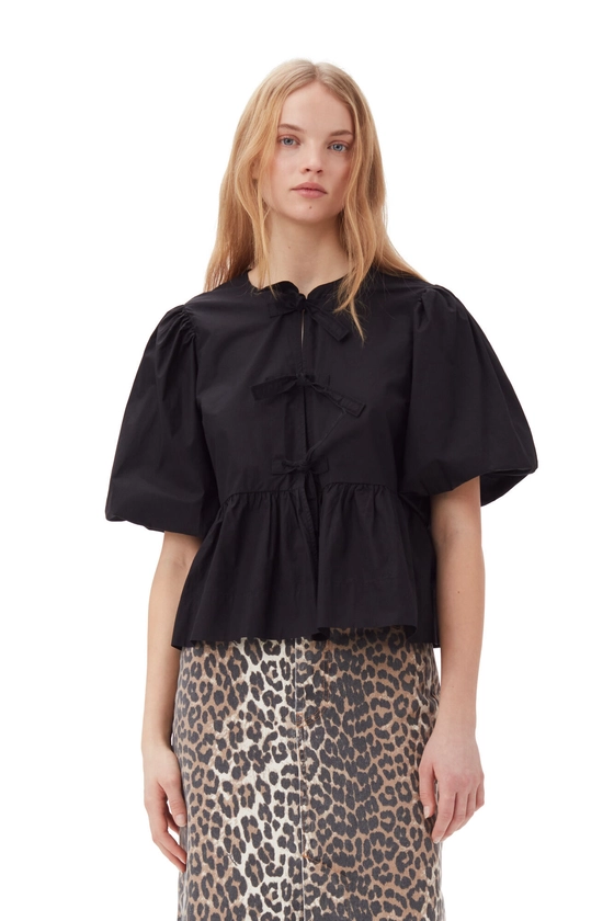 Blouse en popeline de coton | GANNI FR