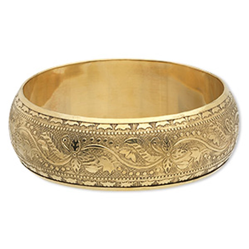 Bracelet, bangle, brass, 24mm wide, 8 inches. Sold individually.