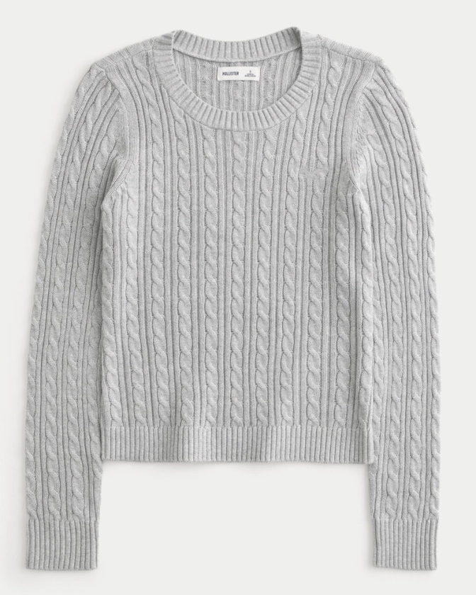 Women's Cable-Knit Icon Crew Sweater | Women's Tops | HollisterCo.com