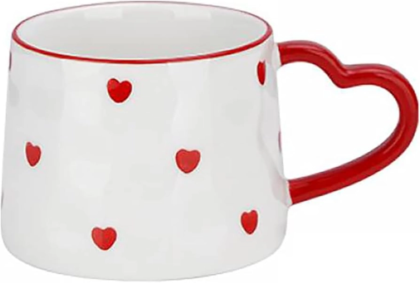 Gaolinci Creative Red Heart Mug with Handle, 8 Oz Tea Cup Coffee Mug