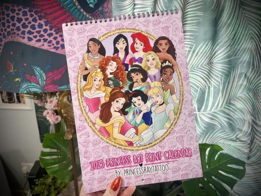 All 12 Princesses A4 Art Print 2025 Wiro Bound Wall Calendar - Etsy UK