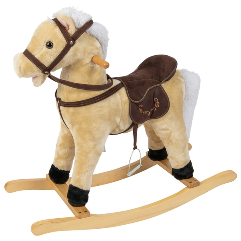 Beige Wooden Rocking Horse | Smyths Toys UK