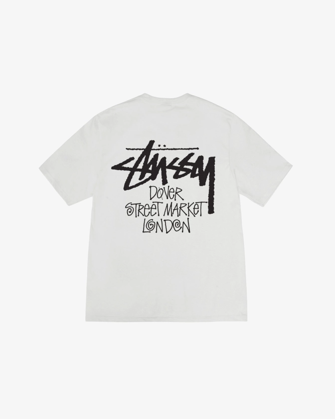 Stüssy - Men's DSM London T-Shirt - (Fog Grey) | Dover Street Market E-Shop
