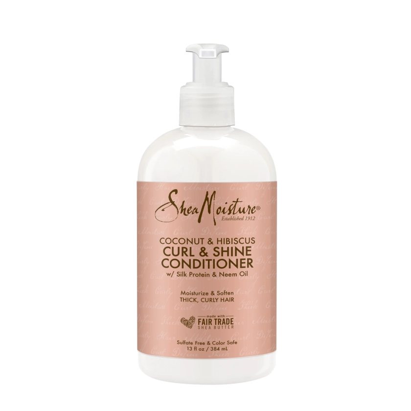 SheaMoisture Coconut and Hibiscus Curl and Shine Conditioner to Restore and Smooth Dry Hair for Thick, Curly Hair 13 oz